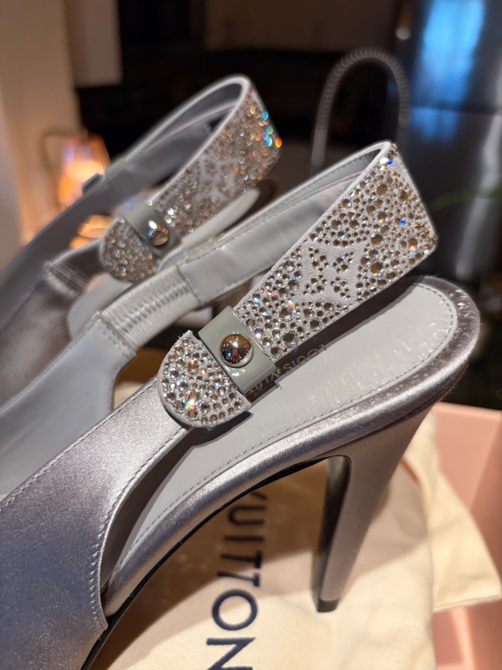 Elegant Women's Silver Slingback Pumps Louis Vuitton NWT - Picture 3 of 8